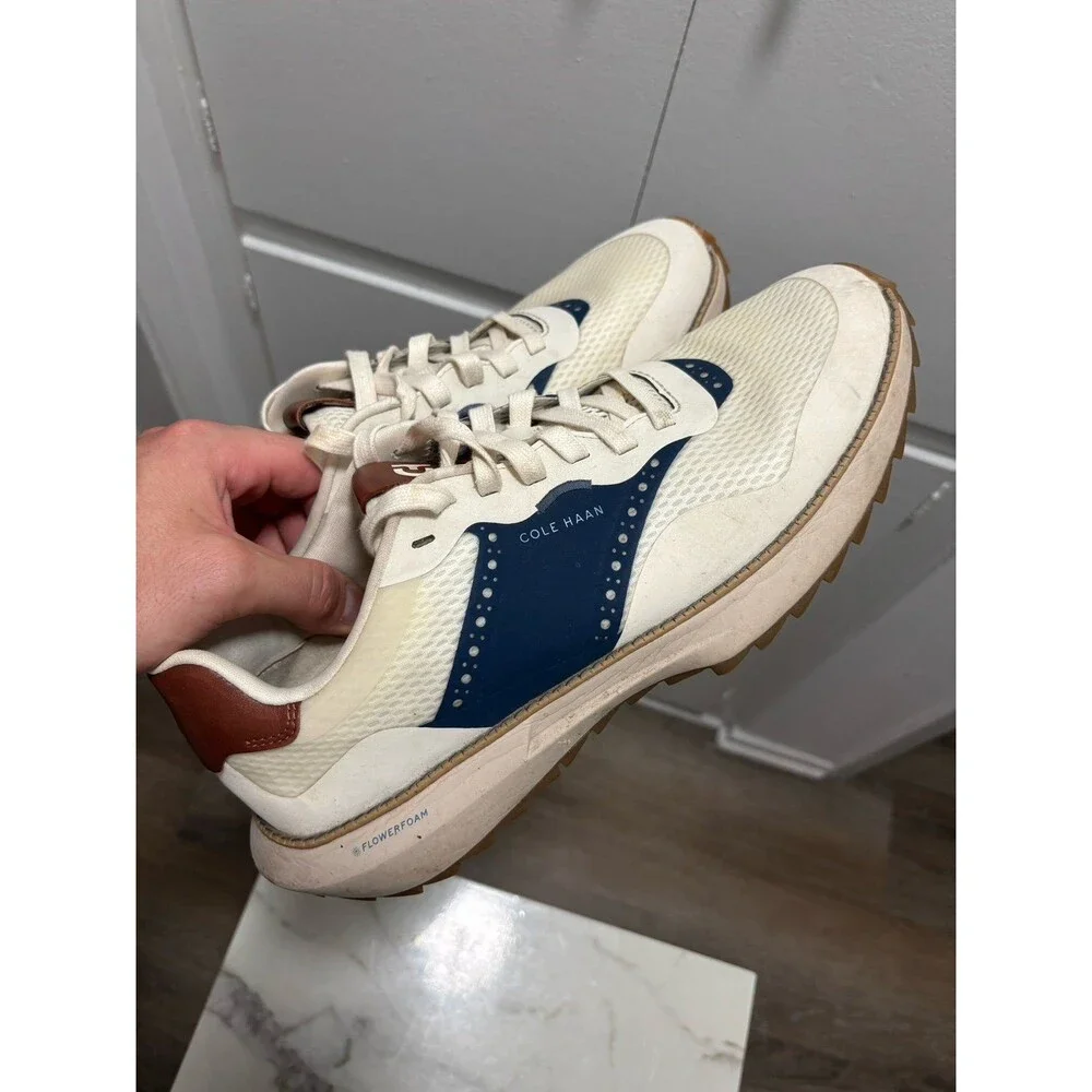 Cole Haan GrandPro Ashland Golf Shoes Ivory Navy Blazer Blue Mens Size 11